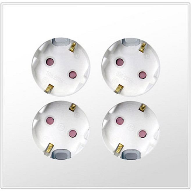 보에담 매입콘센트 4구 스노우화이트, 1개