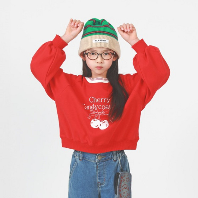 제이키즈 여아용 체리밤 맨투맨 J8449