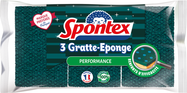 스폰텍스 PERFORMANCE 이지 클린 스크럽 스펀지, 1개, 3개입