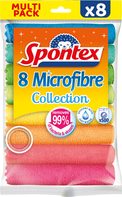 스폰텍스 COLLECTION 감성 컬러 다용도 초미세 행주 멀티팩 8종 세트, 1세트