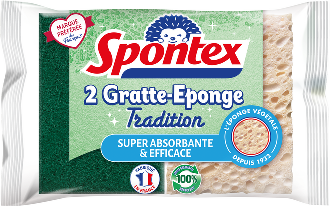 스폰텍스 TRADITION 전통 감성 스크럽 스펀지, 1개, 2개입