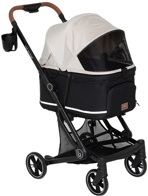 낫쏘빅 토토 펫 유모차 + 컵홀더, 스킨베이지블랙, 1세트