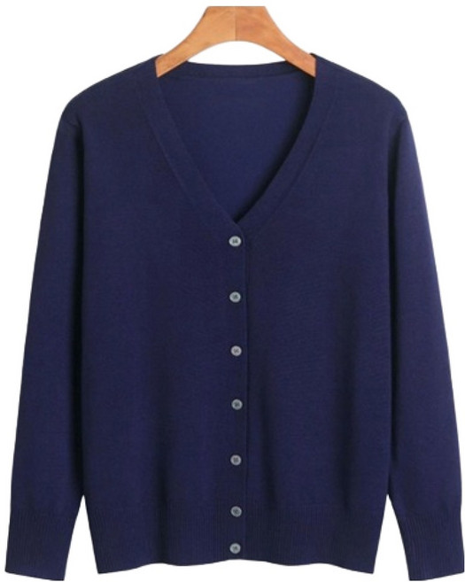 마켓에이 여성용 베이직 핏 컬러 브이넥 가디건