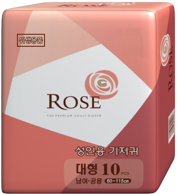 로즈 테이프형 일반형 성인기저귀, 대형, 10매입, 1개