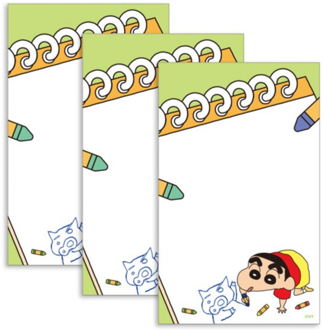 플라잉웨일즈 짱구는 못말려 데일리 메모패드 80 x 130 mm, 낙서, 50매, 3개