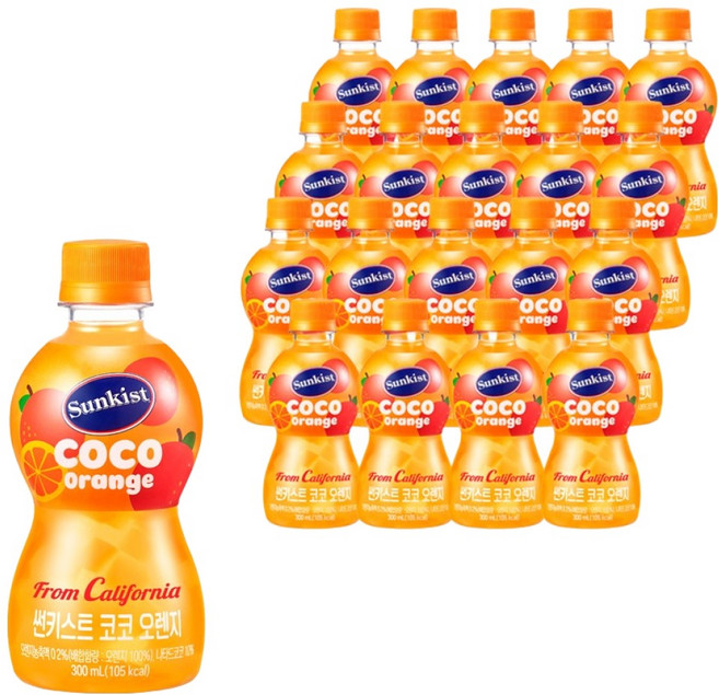 썬키스트 코코 오렌지 주스, 300ml, 20개