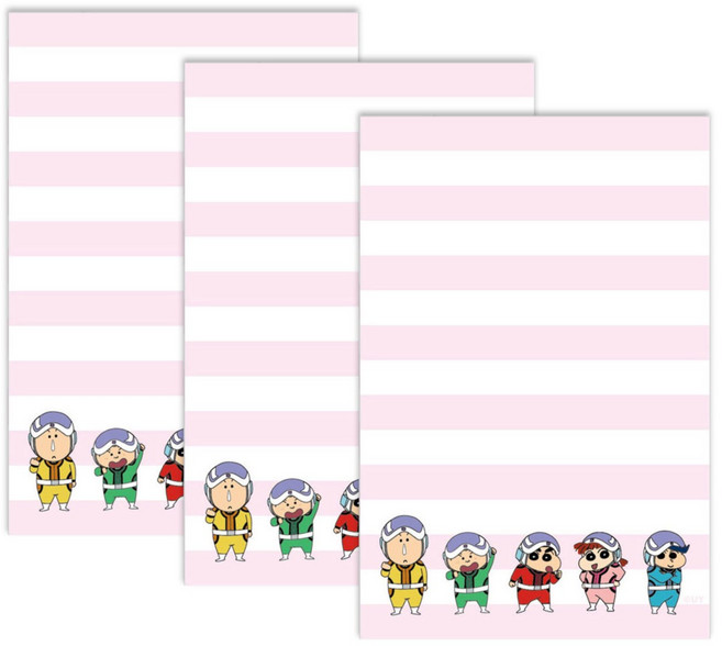 플라잉웨일즈 짱구는 못말려 메모패드 80 x 120 mm, 떡잎방범대, 80매, 3개