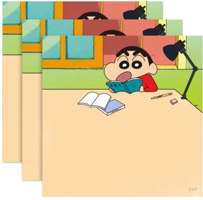 플라잉웨일즈 짱구는 못말려 미니 메모지, 공부, 50매, 3개