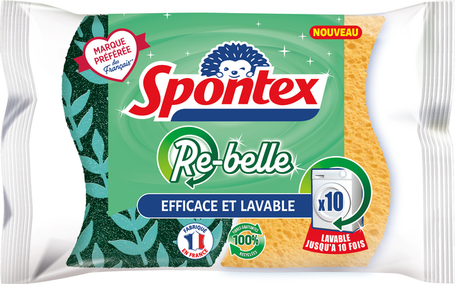 스폰텍스 RE BELLE 감성 디자인 스크럽 스펀지, 1개, 2개입