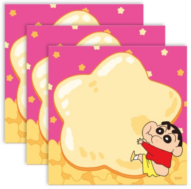 플라잉웨일즈 짱구는 못말려 미니 메모지, 초코비, 50매, 3개