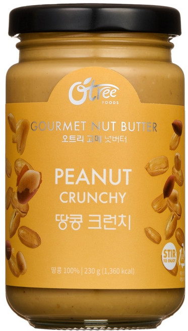 오트리 고메 넛버터 땅콩 크런치, 230g, 1개