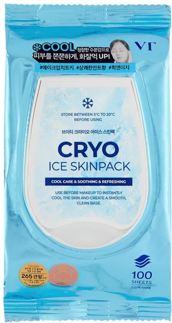 브이티코스메틱 크라이오 아이스 스킨팩, 1개, 100개입 - 쿠팡