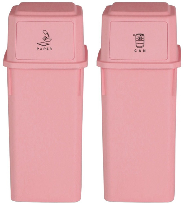 네이쳐리빙 피넛베리 데일리 적층 가능 재활용 분리수거함 60L x 2p, 베리로즈