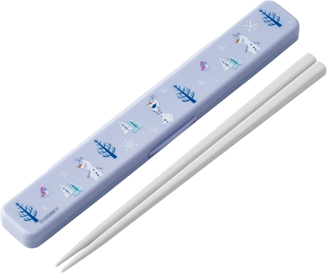 Skater 塑膠筷子 附盒 18cm 冰雪奇緣-雪寶, 淺粉色, 外盒 + 筷子, 1套