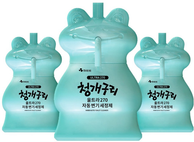 하비비 청개구리 울트라 270 자동 변기세정제, 270g, 3개