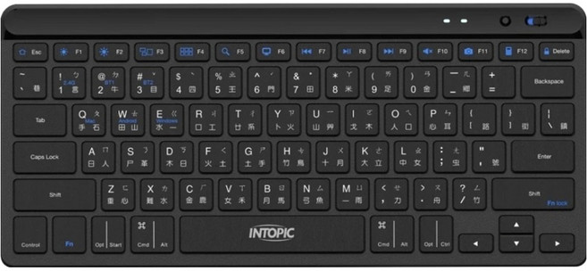 INTOPIC 廣鼎 IT-2.4GHz一對三藍牙剪刀腳鍵盤, 黑色, KBT-110