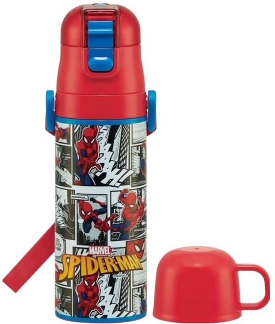Skater 不鏽鋼超輕量水壺, 蜘蛛人 紅色, 1個