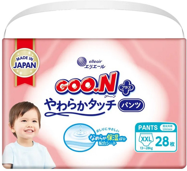 GOO.N 大王 日本境內版 SJ柔觸肌系列褲型尿布 13~28kg, 2XL, 28片