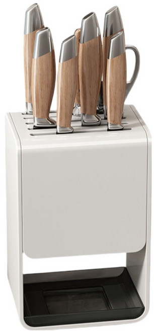 小麥購物 廚房多功能刀具置物架 檯面款 L1427, 1個, 白色