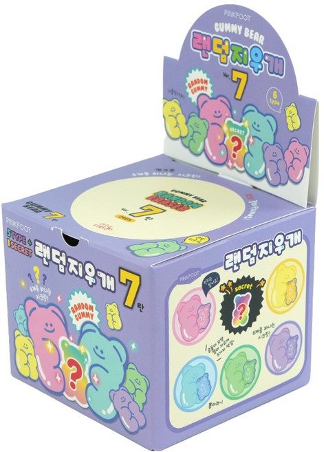 핑크풋 곰젤리 랜덤지우개 7탄, 랜덤발송, 24개