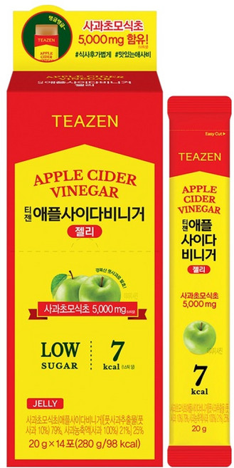 티젠 애플사이다비니거 젤리 14p, 280g, 1개