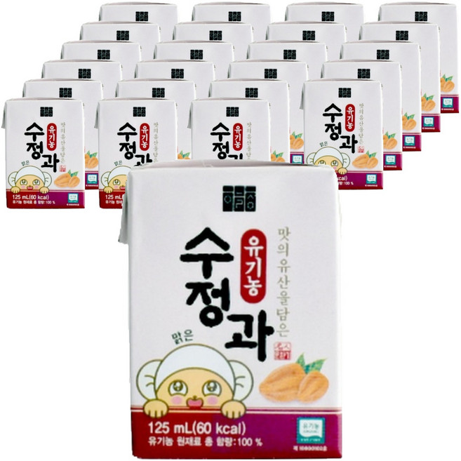 하늘청 유기농 맑은 수정과, 125ml, 24개