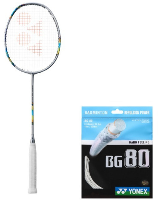 YONEX NANOFLARE 700 GAME 羽球拍 4U5 銀色 + 線組, NANOFLARE 700 GAME(羽球拍), BG80(線), 1套