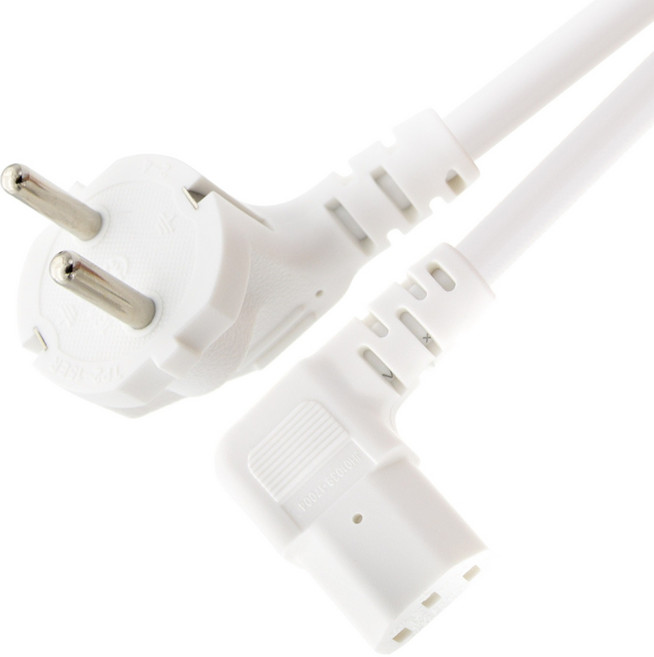 에이치디탑 전원 16A ᄀ자 우측 꺾임 파워케이블 화이트 HT-AC118, 1개, 2m