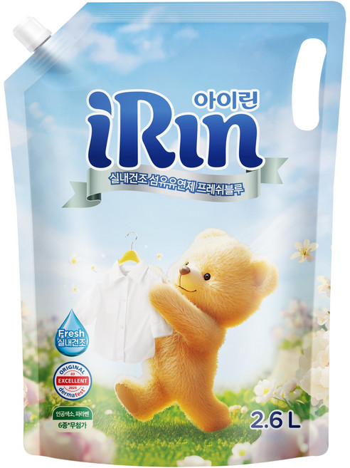 아이린 실내건조 섬유유연제 프레쉬블루 리필, 1개, 2.6L