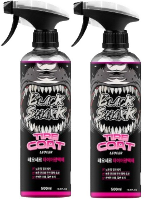 블랙샤크 자동차 타이어 코팅 광택제, 500ml, 2개