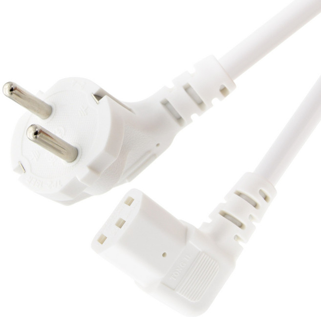 에이치디탑 전원 16A ᄀ자 좌측 꺾임 파워케이블 화이트 HT-AC116, 1개, 3m