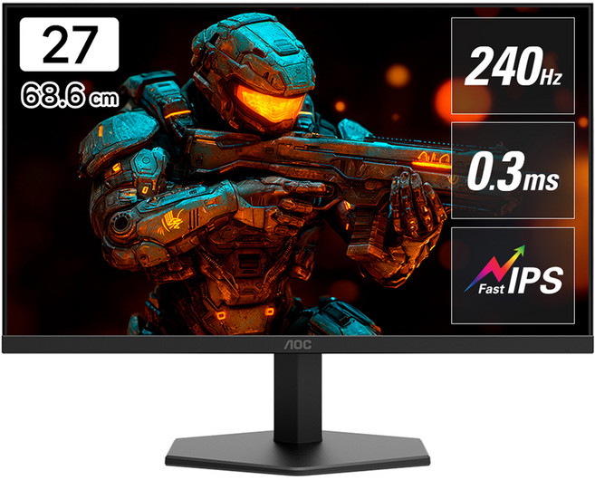 AOC 알파스캔 FHD AOC 27G11 게이밍 240 FAST IPS HDR 무결점 모니터, 68.6cm, 27G11ZE2