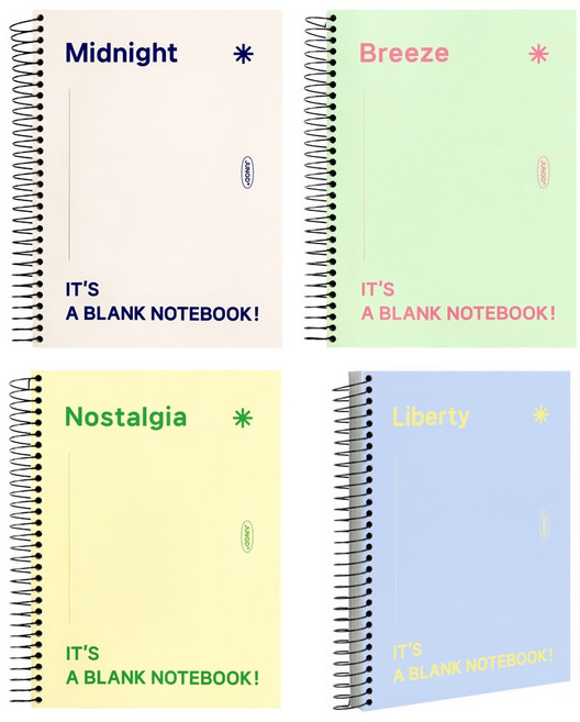 정도 두꺼운 스프링 노트 연습장 세트, 파스텔, 1세트