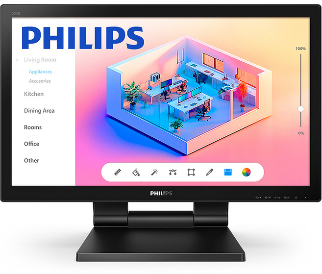 PHILIPS 飛利浦 多點觸控無瑕疵顯示器, 222B9TA, 54.6cm