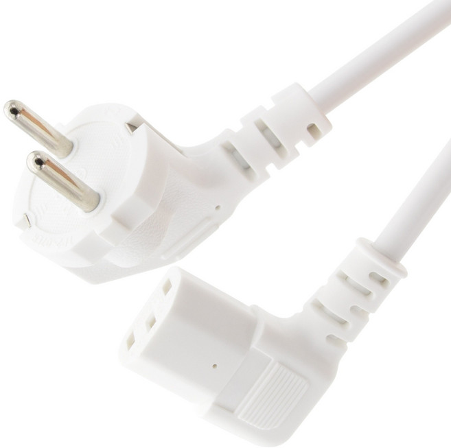 에이치디탑 전원 ᄀ자 좌측 꺾임 파워케이블 화이트 HT-AC107, 1개, 1.5m