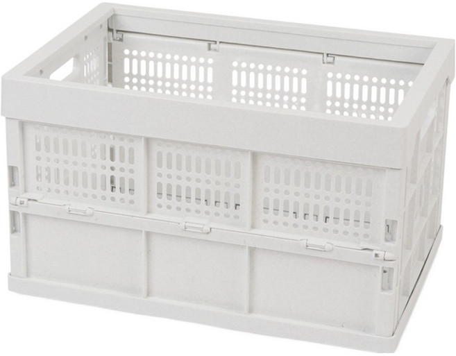 리빙스마일 접이식 다용도 대용량 폴딩박스 53 x 37 x 31 cm, 화이트마블, 1개