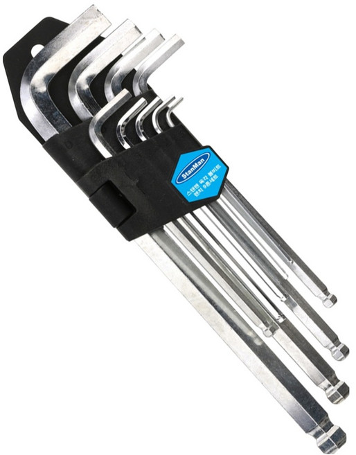 스탠맨 대형 육각 볼비트 L렌치 9종 세트, 1세트