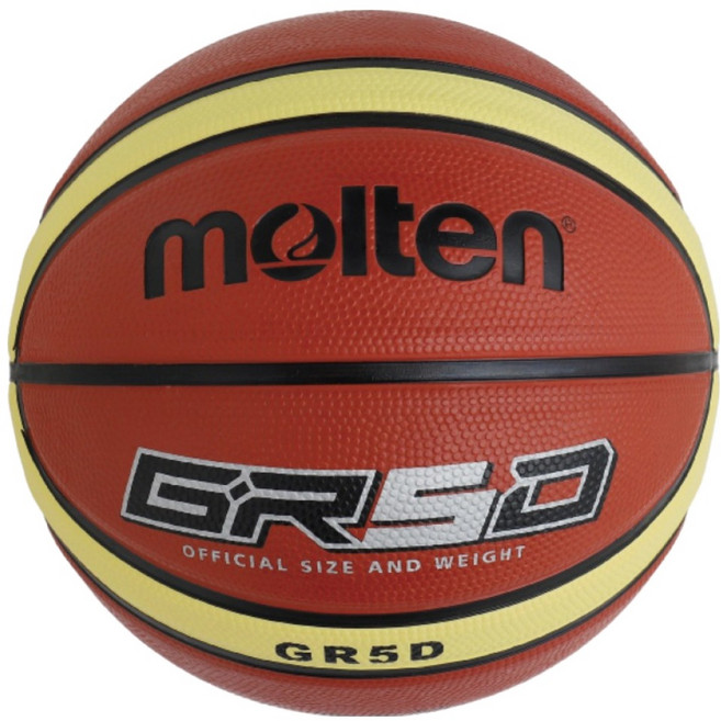 molten 超耐磨12片貼深溝橡膠籃球, 1個, BGR5D-YBW