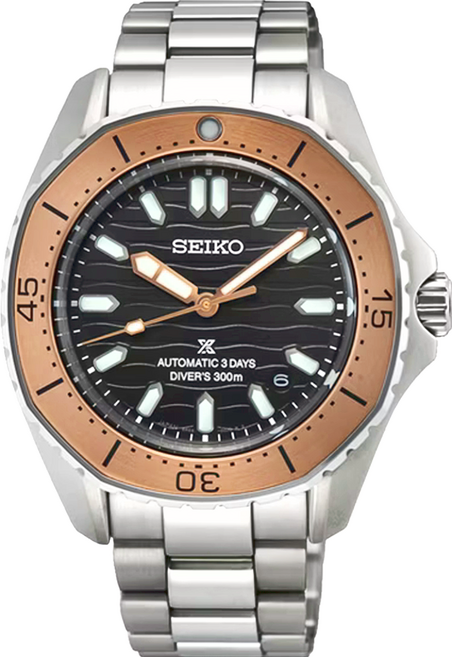 SEIKO 精工 多邊形300米三日鍊機芯金圈黑面潛水錶 SPB485J1/6R55-00J0N