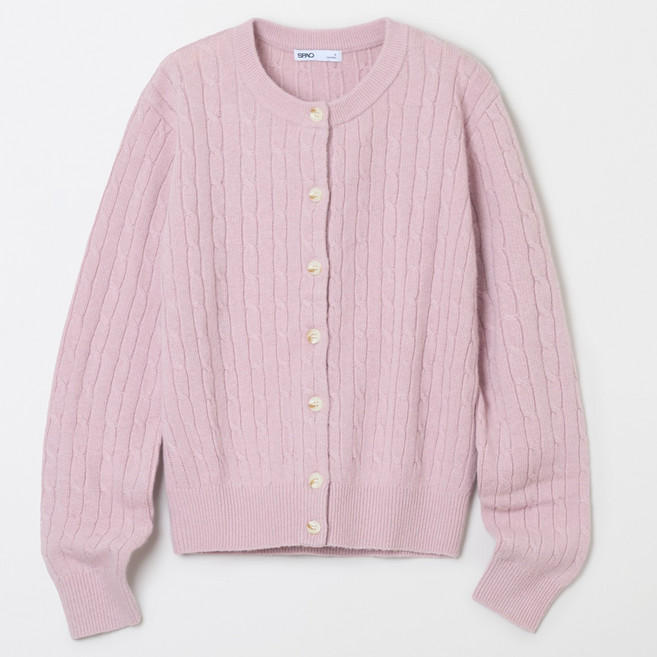 스파오 여성용 울블렌드 라운드넥 케이블 카디건 SPCKF4TG01