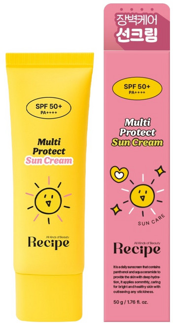레시피 장벽케어 선크림 SPF50+ PA++++, 50g, 1개