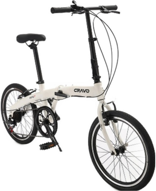 시마노 크라보 FFV7 미니벨로 시마노 7단 접이식 자전거, 화이트, 153cm, 1개