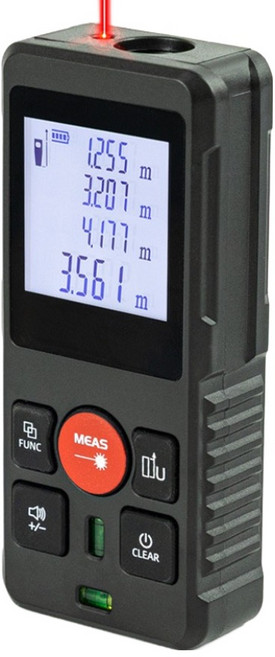 Luaz 攜帶式數位捲尺迷你測距儀 120m, 黑色, 1個
