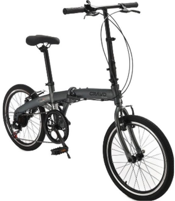 시마노 크라보 FFV7 미니벨로 시마노 7단 접이식 자전거, 티타늄 그레이, 153cm, 1개