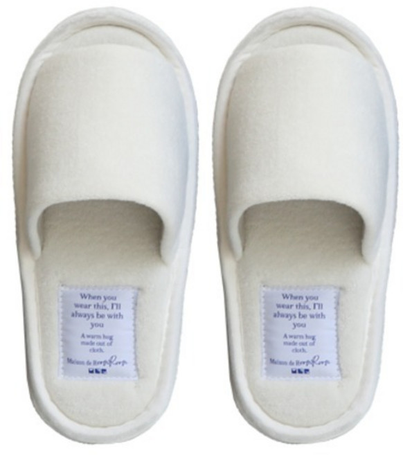 메종드룸룸 테리 홈 실내화, 밀크, 1개