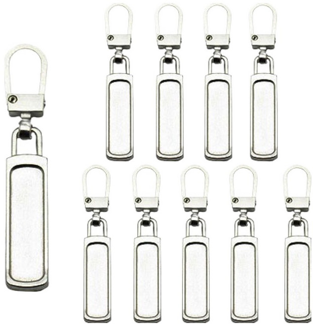 앙플러스 자연스러운 셀프수선 만능지퍼 메탈 기본형, 실버, 10개