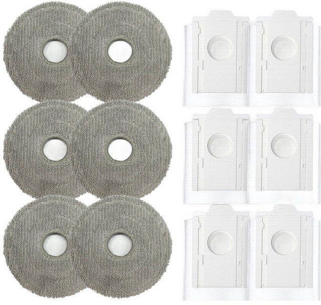 멋진공간 삼성 비스포크 Ai 스팀 제트봇 호환 먼지봉투 6p + 물걸레 6p 소모품 세트, 1세트