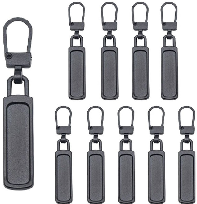 앙플러스 자연스러운 셀프수선 만능지퍼 메탈 기본형, 블랙, 10개