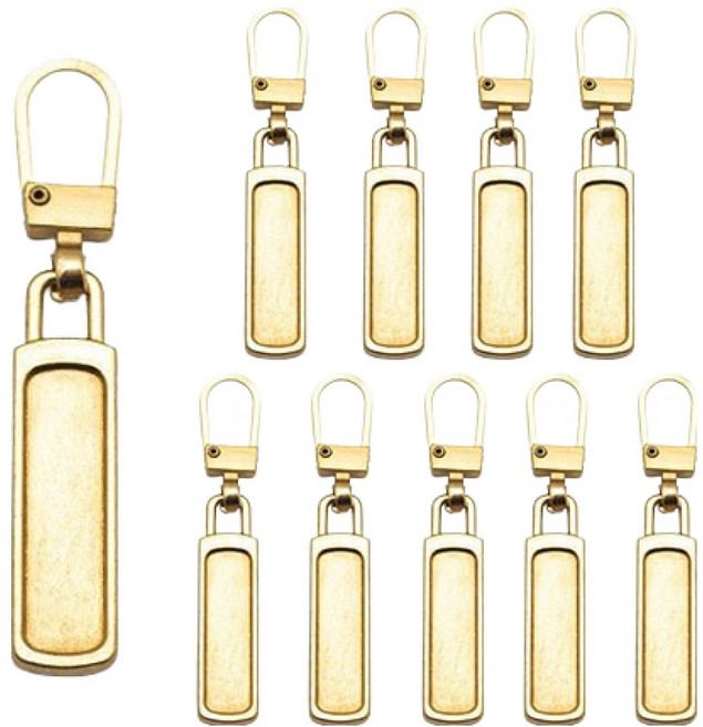 앙플러스 자연스러운 셀프수선 만능지퍼 메탈 기본형, 골드, 10개