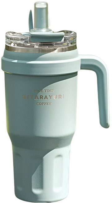 Sitarayuri 雙飲款 手把吸管杯, 1個, 藍色, 1.1L